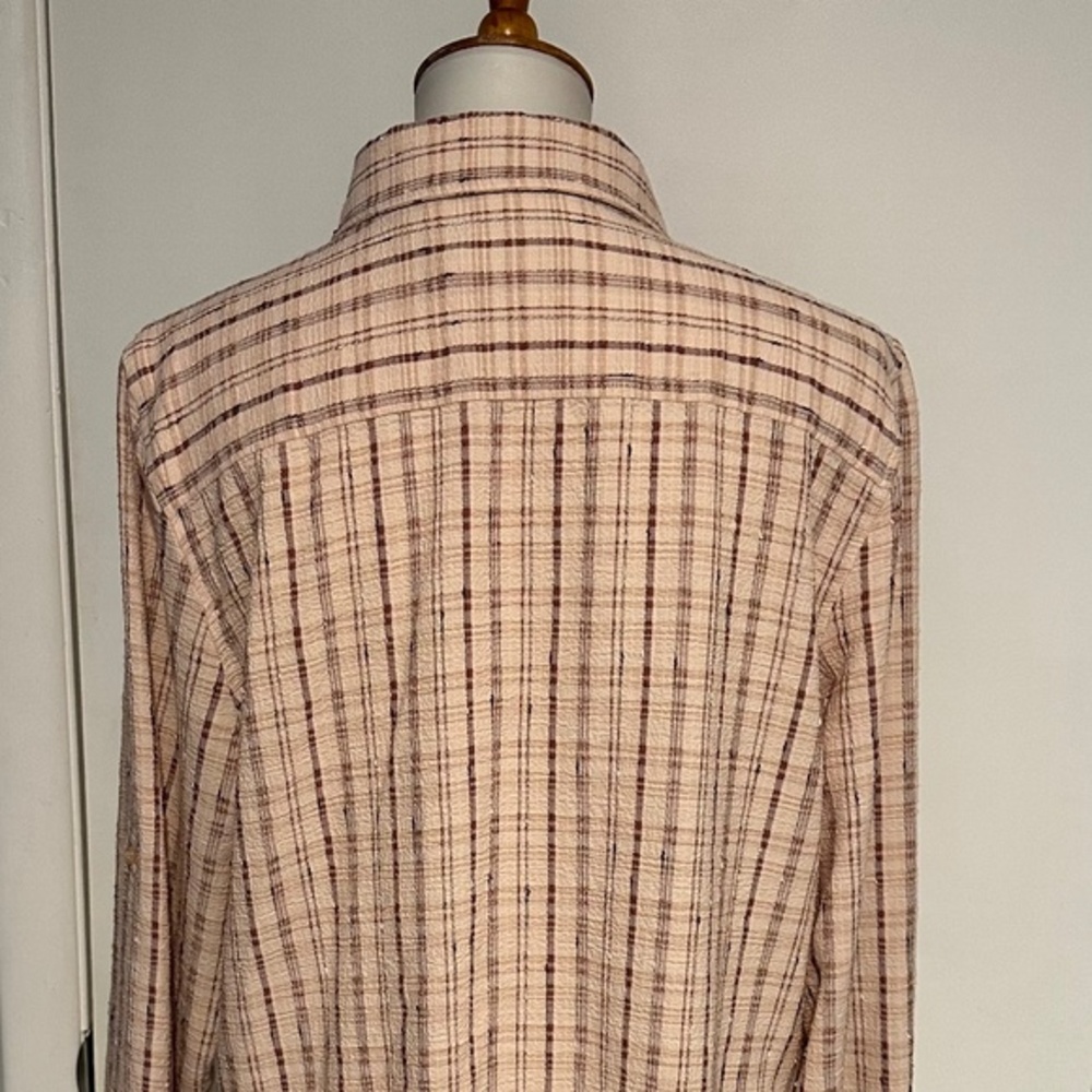 Calvin Klein Plaid‎ Button-up Women's  Over-sized Collard Shirt - Size L - Picture 4 of 12